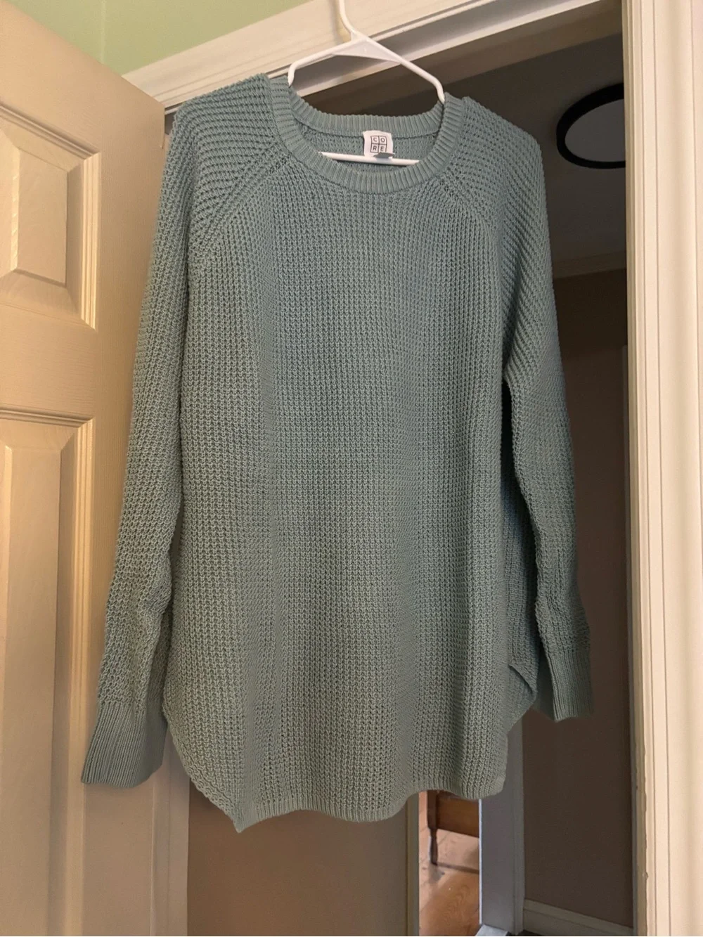 Cozy Mint Crewneck Knit Sweater